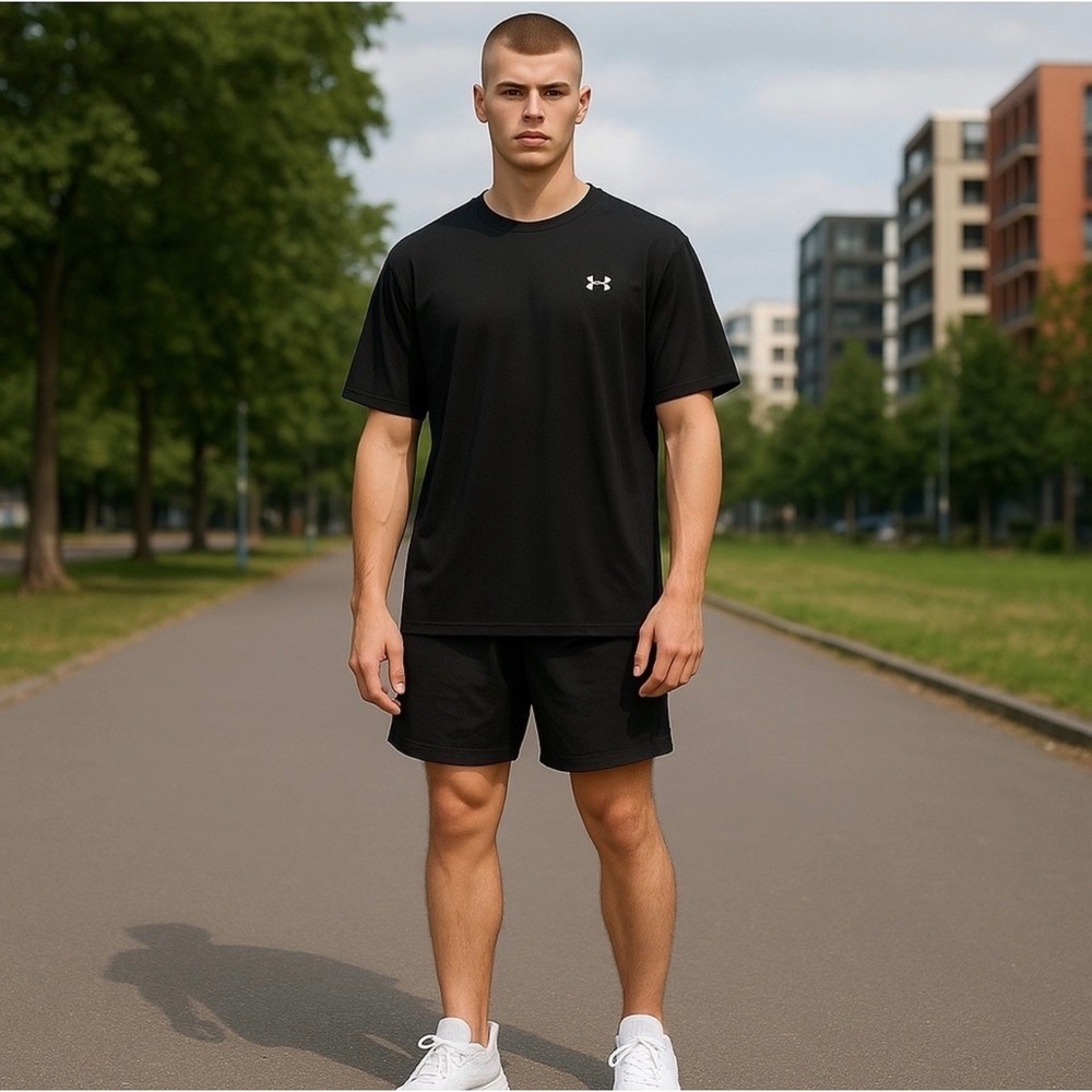Under Armour Mens Black Short Sleeve Athletic T Shirt Size Medium